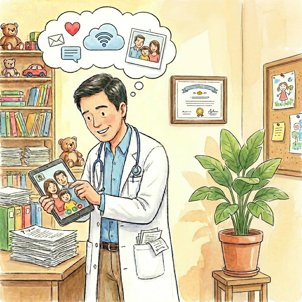 Doctor staying connected with families